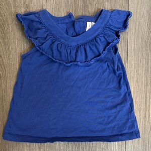 Janie and Jack Blue Ruffle Collar Tank Top